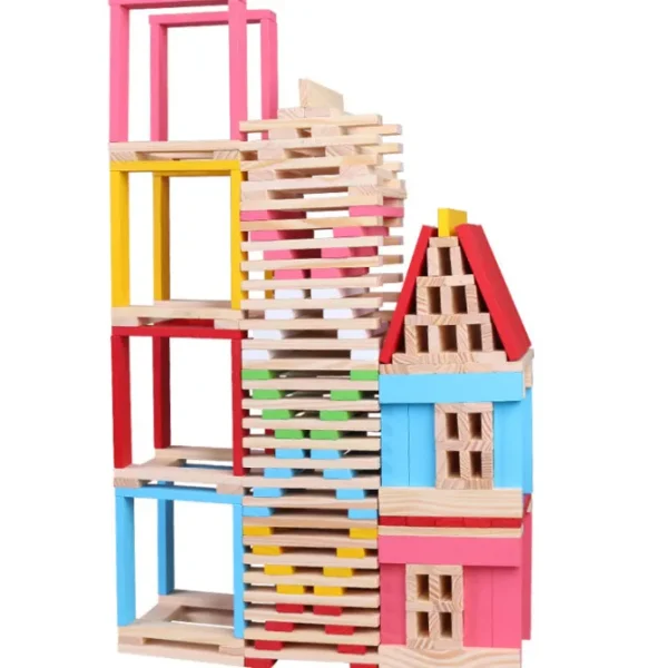 150 Pieces Wooden STEM Building Blocks - Best Open Ended Wooden Toys