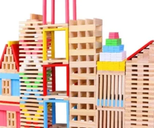 150 Pieces Wooden STEM Building Blocks - Best Open Ended Wooden Toys