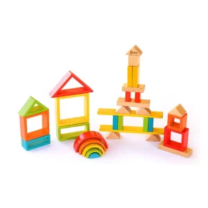 Premium Wooden Blocks Set Creative Blocks Rainbow Blocks and More- Open ended wooden toys