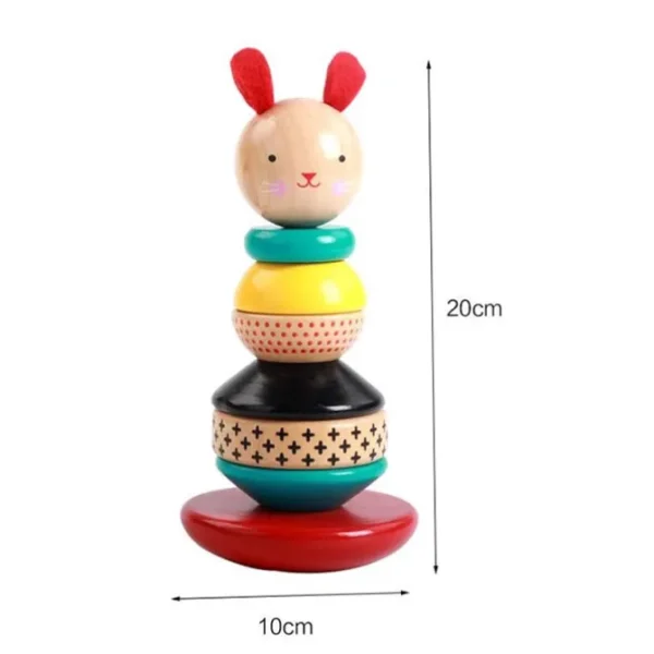 RABBIT WOODEN STACKING TOY- Fine motor skills toys