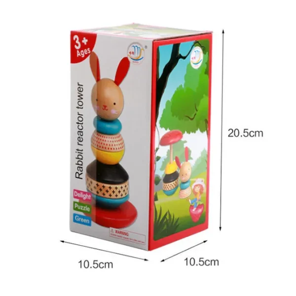 RABBIT WOODEN STACKING TOY- Fine motor skills toys