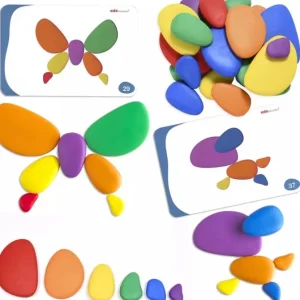 Rainbow Pebbles activity set with Cards - Open Ended Play Toys