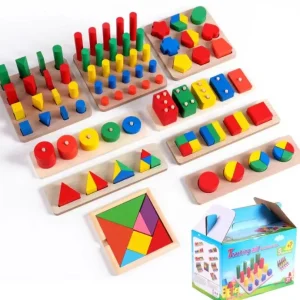 9 Sections Wooden Teaching Aid - Best Mathematical Teaching Toys