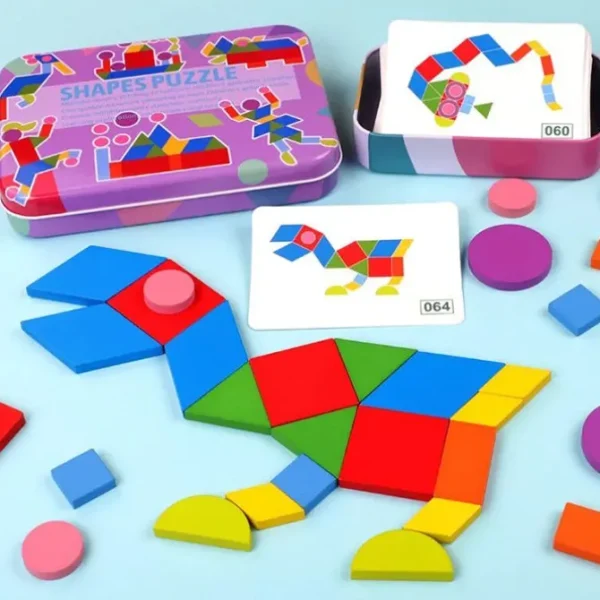 Shape Puzzle Jigsaw Puzzle Sorting and Stacking - Fine motor skills toys Games-