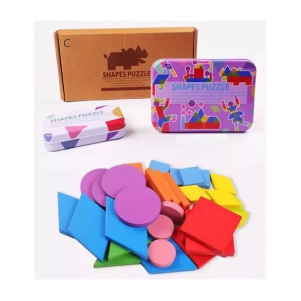 Shape Puzzle Jigsaw Puzzle Sorting and Stacking - Fine motor skills toys Games-