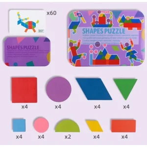 Shape Puzzle Jigsaw Puzzle Sorting and Stacking - Fine motor skills toys Games-