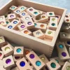 Sparkling Gem Wooden Building Blocks with Wooden Tray - Open Ended Toys