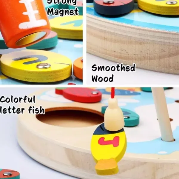 Wooden Alphabet Magnetic Fishing Game - Fine Motor Toys For Children