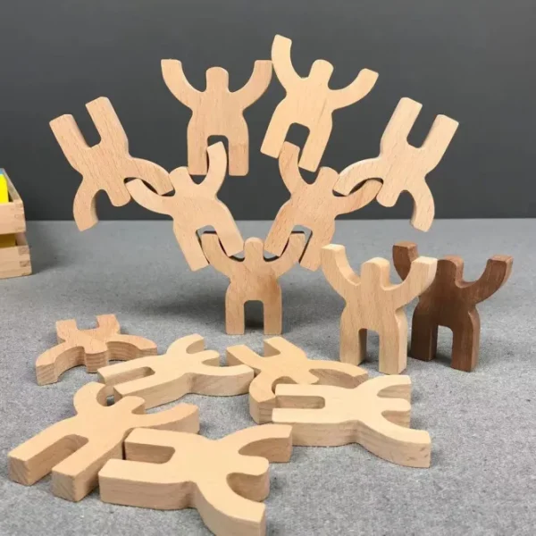 Wooden Balance People Stacking Game-Fine motor skills toys