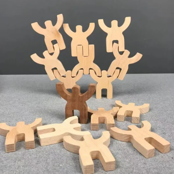 Wooden Balance People Stacking Game-Fine motor skills toys