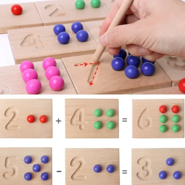 Wooden Bead Number Game - Wooden Mathematics Toys