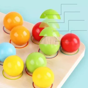 Wooden Beads Counting and Sorting Game - Montessori Educational Toys