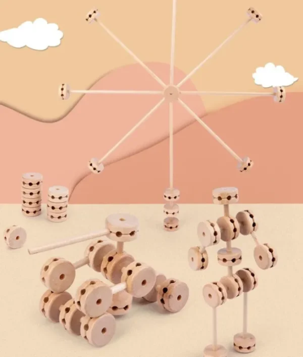 Wooden building Game - Open Ended Wooden Toys