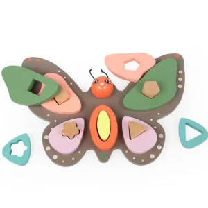 Wooden Butterfly Shape Matching- Fine motor skills toys