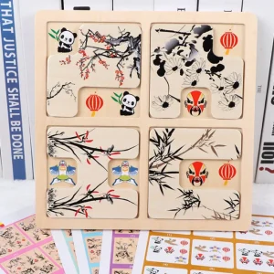 Wooden Chinese Cultural Puzzle - Fine motor skills toys