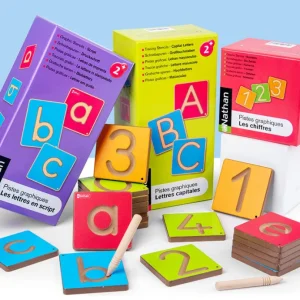 Wooden Colourful Tracing Boards - Best Alphabet and Number Learning Toys