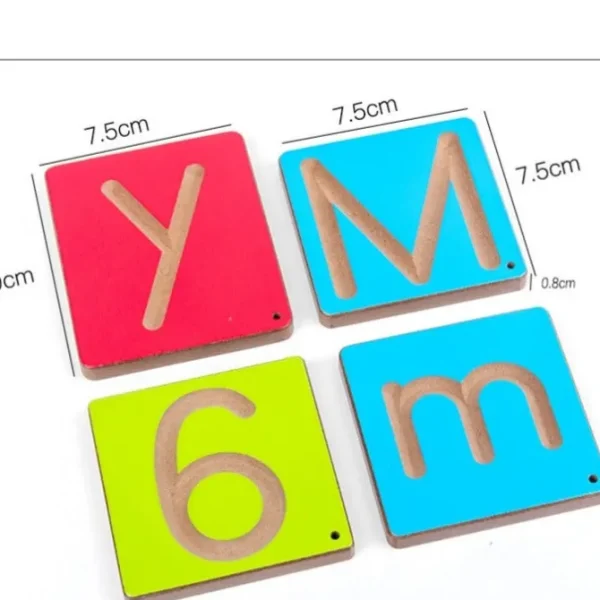 Wooden Colourful Tracing Boards - Best Alphabet and Number Learning Toys