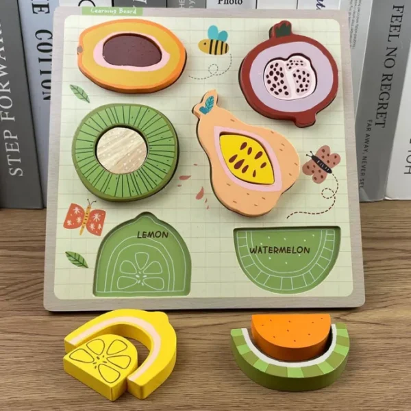 Wooden 3D Fruit/Animals/Tools Puzzle