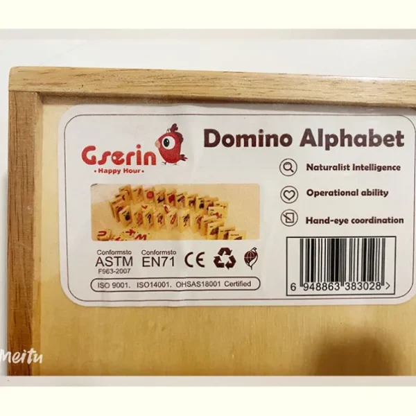 Wooden Domino Alphabet set- Best alphabet learning toys