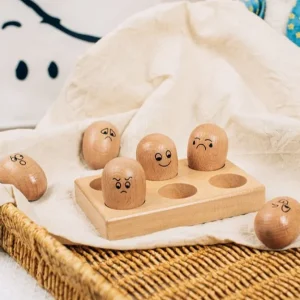 Wooden Emoji Egg - Open Ended Toys