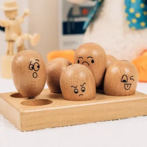 Wooden Emoji Egg - Open Ended Toys