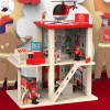 Wooden Fire Station Role Play - Open Ended Play Toys