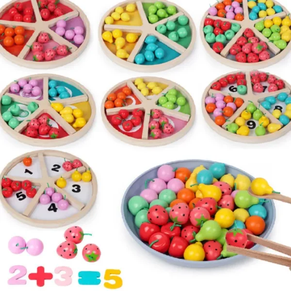 Wooden Fruit Sorting Math Game- Mathematics toys