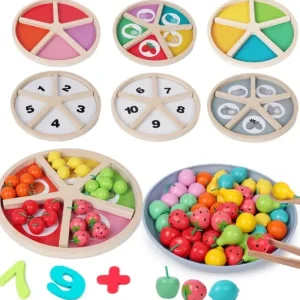 Wooden Fruit Sorting Math Game- Mathematics toys