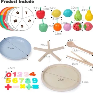 Wooden Fruit Sorting Math Game- Mathematics toys