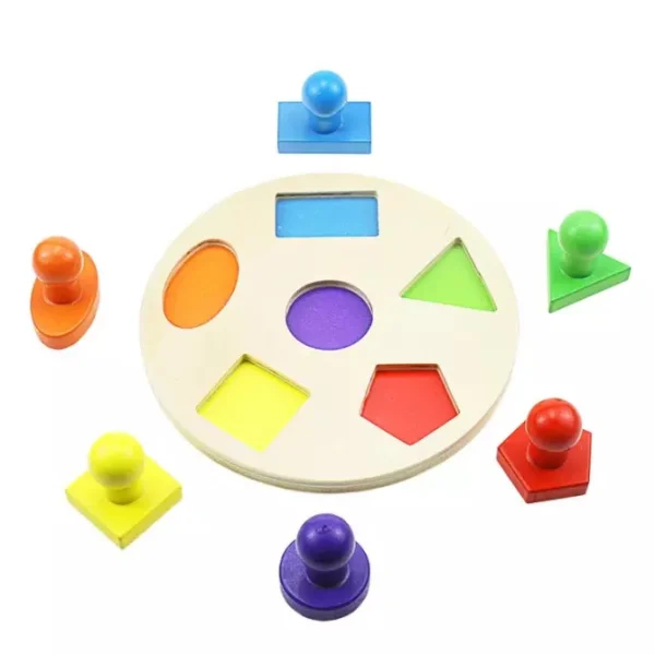 Wooden Geometric Shape Puzzle- Fine motor skills toys