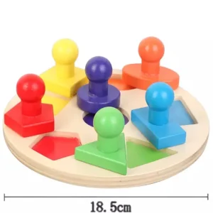 Wooden Geometric Shape Puzzle- Fine motor skills toys