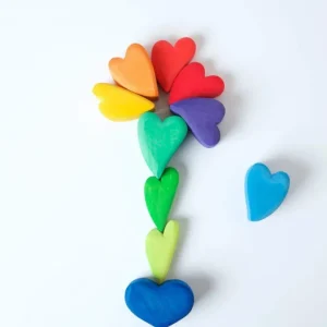 Wooden Heart Blocks Set- Open ended wooden toys