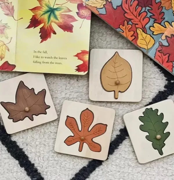 Wooden Leaf Puzzle- Fine motor skills toys