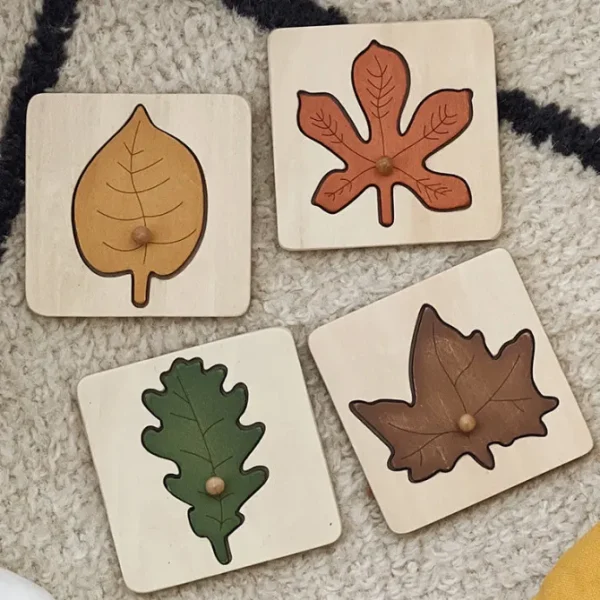 Wooden Leaf Puzzle- Fine motor skills toys