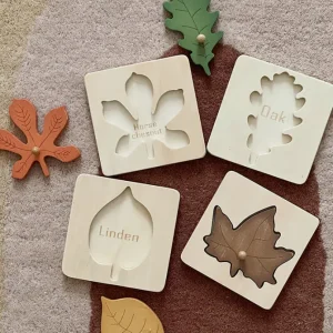 Wooden Leaf Puzzle- Fine motor skills toys