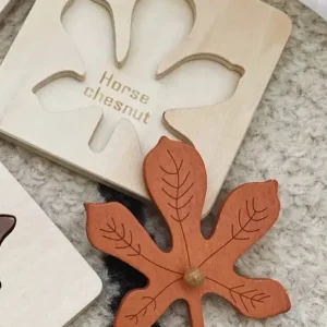 Wooden Leaf Puzzle- Fine motor skills toys