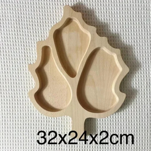 Wooden Leaf Sensory Play Tray - Open and Ended Play