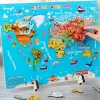 Wooden Magnetic World Map Puzzle- Mathematics toys