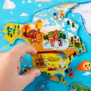 Wooden Magnetic World Map Puzzle- Mathematics toys