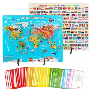 Wooden Magnetic World Map Puzzle- Mathematics toys