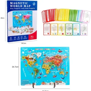 Wooden Magnetic World Map Puzzle- Mathematics toys