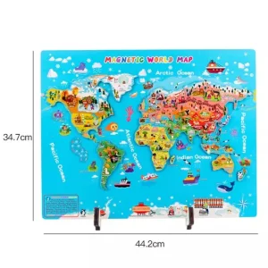 Wooden Magnetic World Map Puzzle- Mathematics toys