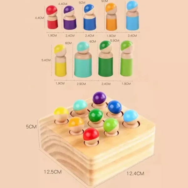 Wooden Montessori Peg People Sensory Toy- Fine motor skills toys