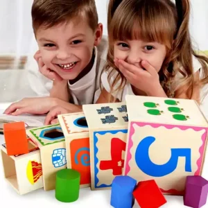 Wooden Nesting & Stacking Cubes Set of 5-Fine motor skills toys