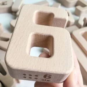 Wooden Number Building Blocks - Natural finish Open ended wooden toys