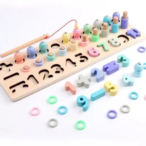 Wooden Number Counting Board- Number and Fishing-Mathematics Educational Toys