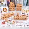 Wooden Number matching / Word Pair Learning Mathematics toys Open ended wooden toys