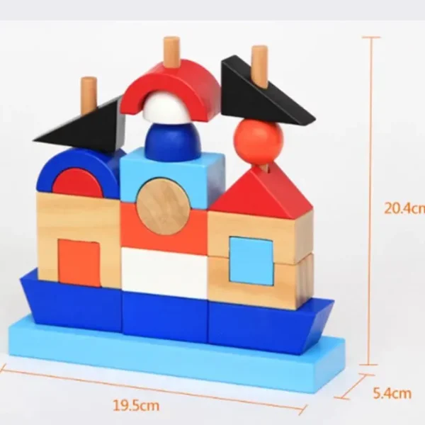 Wooden Pirates Boat Blocks- Fine motor skills toys