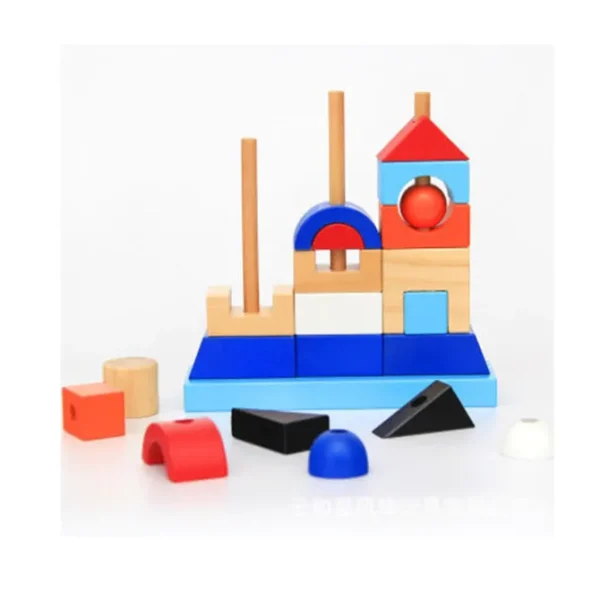 Wooden Pirates Boat Blocks- Fine motor skills toys