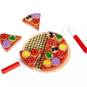 Wooden Pizza Play Set- Fine motor skills toys